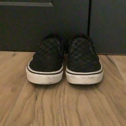 (Black) Checkered Vans (Youth Size 4) 