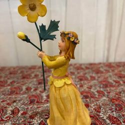 Kathy Killip 2001 Girl with Yellow Flower Figurine