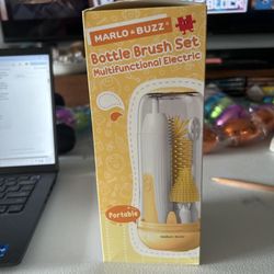 Marlo & Buzz Electric Baby Bottle Brush Cleaner Set, Rechargeable