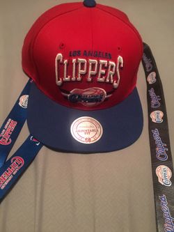LA Clippers hat with 2 lanyards