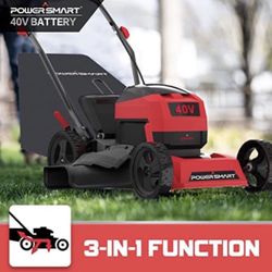 PowerSmart Lawn Mower Battery Powered with Bag, 17 Inch 3-in-1 with 40V 4.0Ah Lithium-ion Battery and Charger