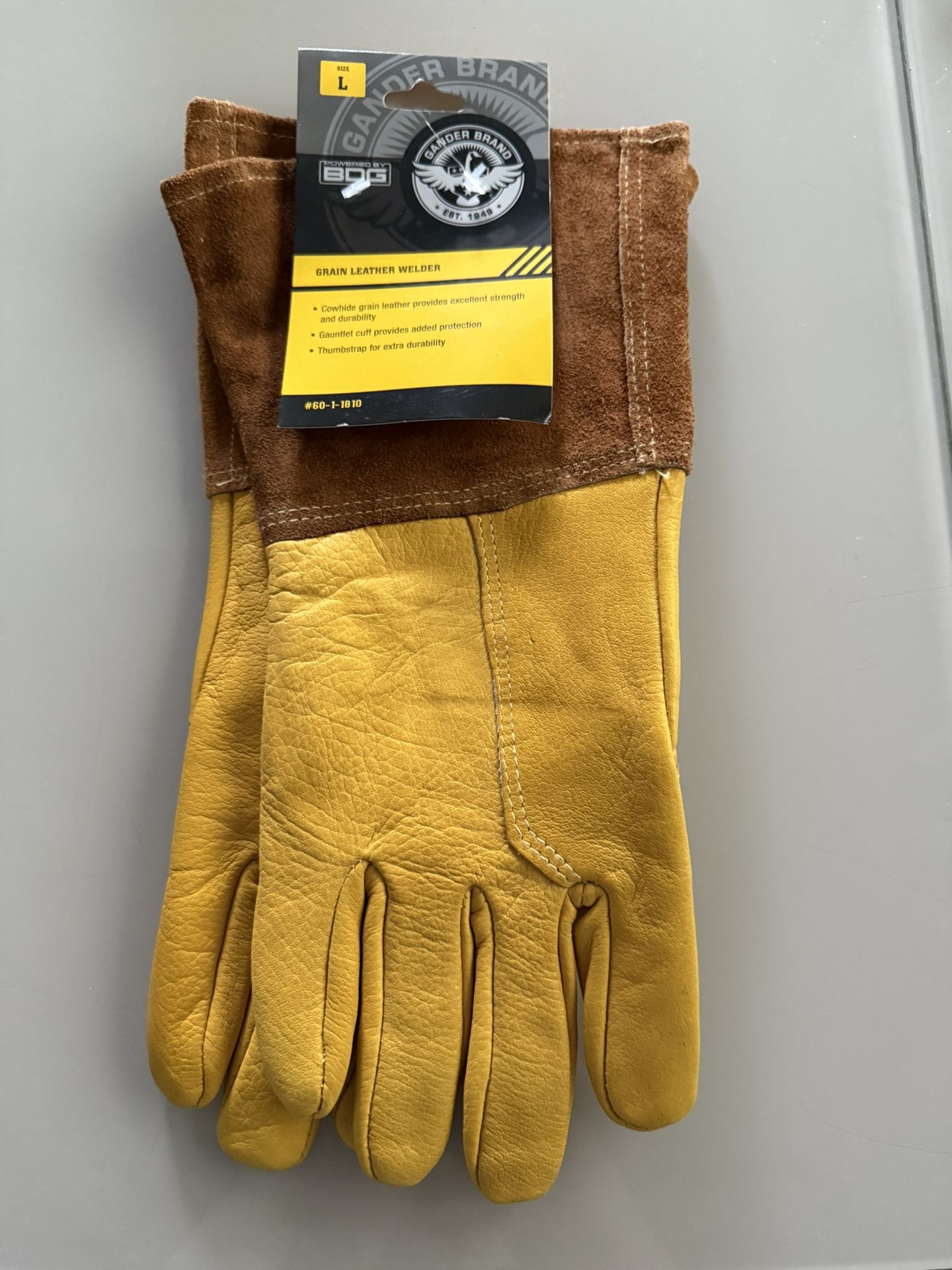 Welding gloves - Grain Leather Welder, Size L, XL