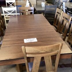 Brand New Dining Table 8 Chairs, Oak Color 94 Inches Times 40 Inches Free Deliver