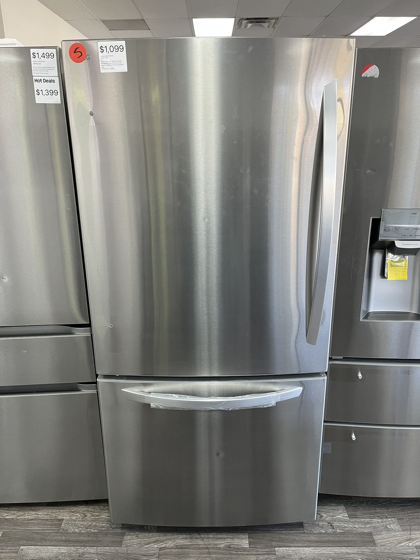 Only $1099! LG 33” Bottom Freezer Refrigerator