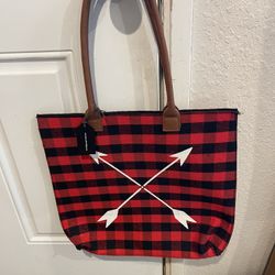 Buffalo Plaid Tote Bag.  