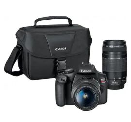 Canon EOS Rebel T7 DSLR Camera|2 Lens Kit with EF18-55mm + EF 75-300mm Lens, Black