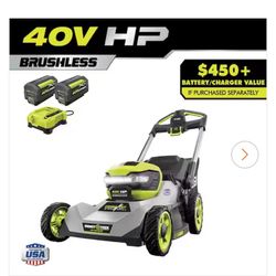 Lawnmower Ryoby ;0volt 2 Baterías Y Cargador Nueva Rn Caja Y Cargador