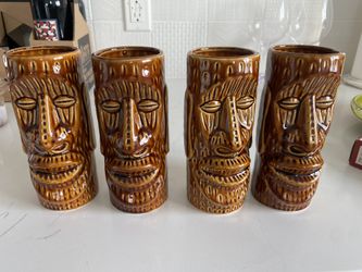 4 Piece Tiki Mugs