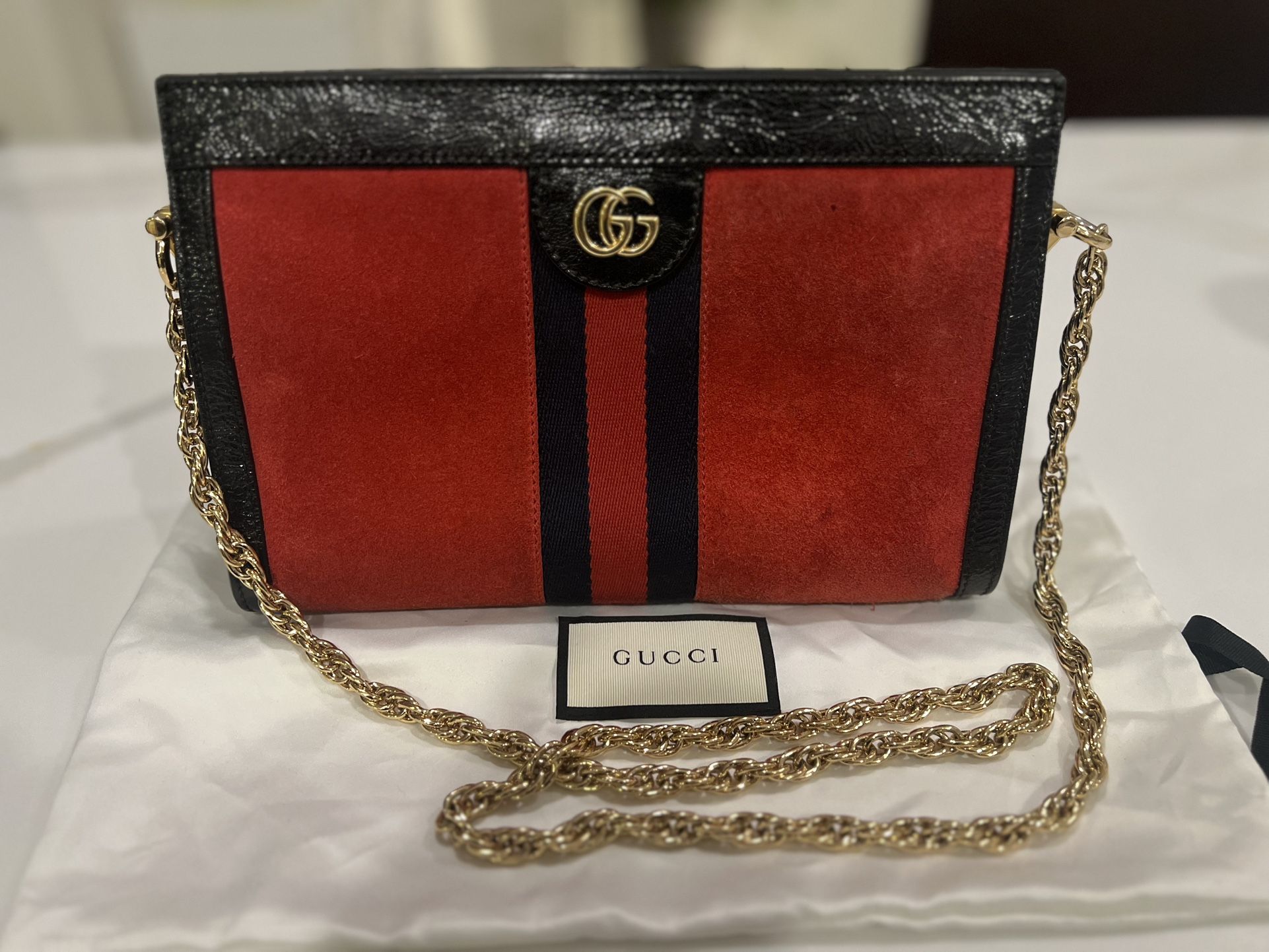 Authentic GUCCI Designer Cross Body Suede Bag Small