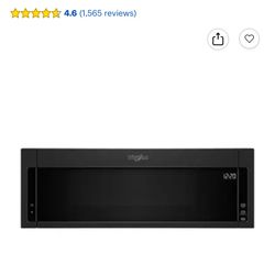 Whirlpool - 1.1 Cu. Ft. Low Profile Over-the-Range Microwave Hood Combination - Black