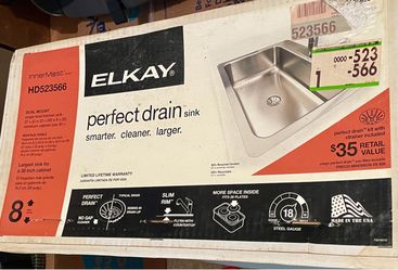 NEW Elkay InnerMost Perfect Drain Single Bowl Kitchen Sink