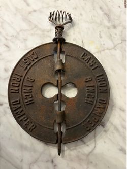 8” Patina Cast Iron Flue Damper (East Iron Damper)