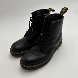 Men’s Dr. Doc Martens Pascal Combat Boots Safety Shoes Black Leather size 10.