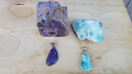 Larimar and charoite super AAA quality