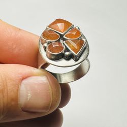 925 Sterling Silver Ring with stones size 10