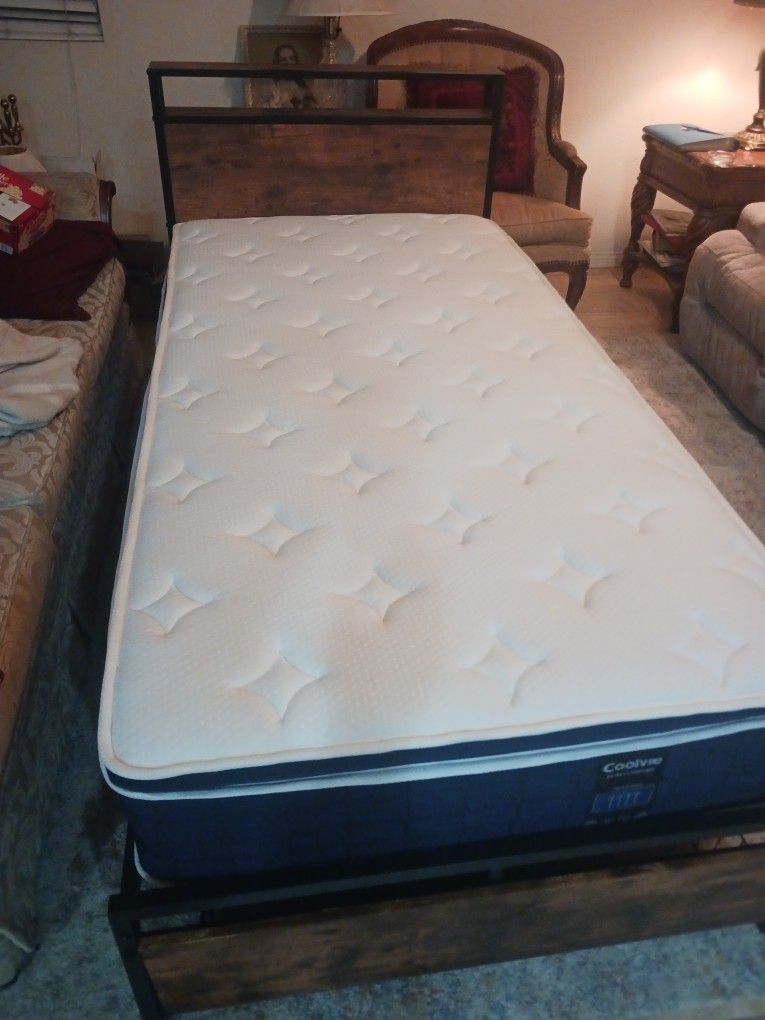 XL Metal Twin Bed And Matress