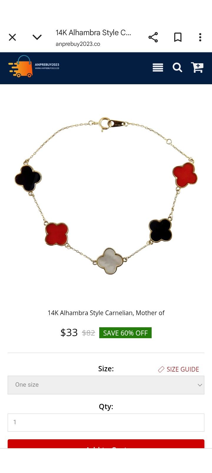 14k Gold With Mother's Of Pearl