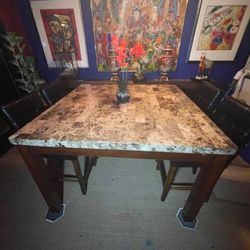 Marble Dining Table And Four Chairs