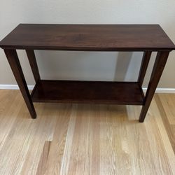 Solid Wood Table with Lower Shelf - Great Condition