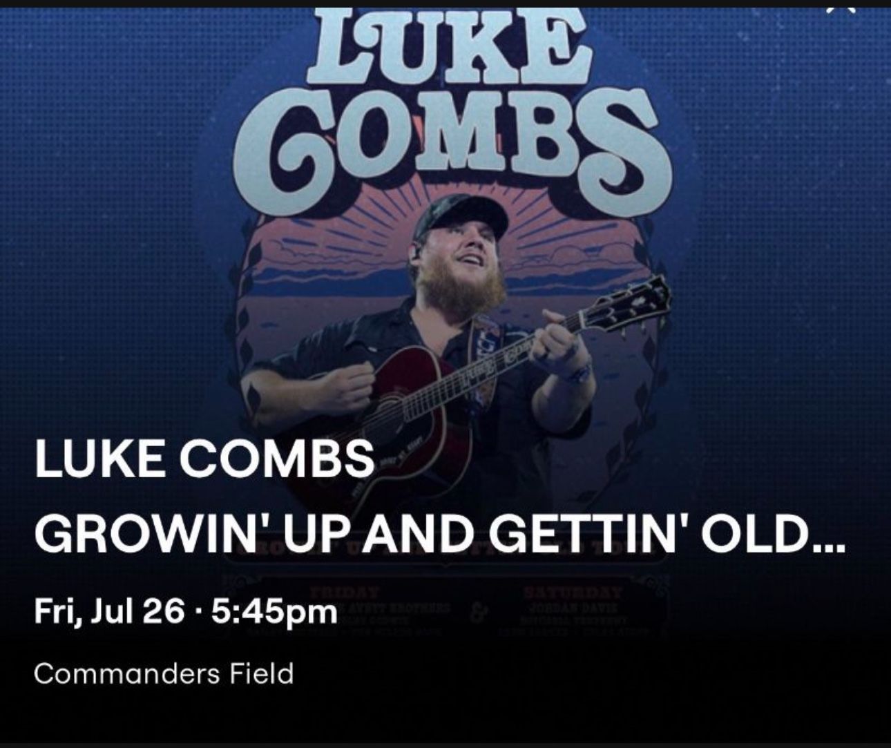 Luke Combs 7/26 FedEx Field