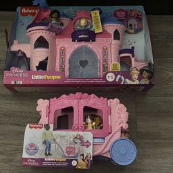 Fisher Price Little People Princess Magical Lights And Dancing Castle And Pull Along Carriage 