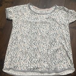 Womans Gray Pink Cheetah Pajama Shirt Size Médium Pillow Talk #2