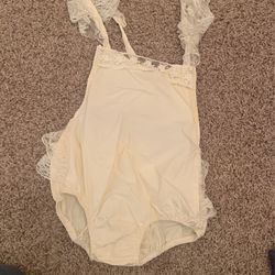 Ivory Cream Lacey Toddler Romper