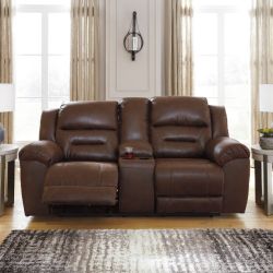 🛋️ Manual Reclining Loveseat w/ Console – Plush & Practical – Brand New!