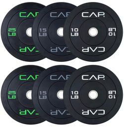 CAP Bumper Plate Set 10 15 25 LB Pairs