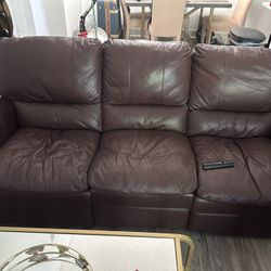 Brown Leather Couch Set