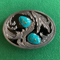 Turquoise Scroll Belt Buckle   NEW