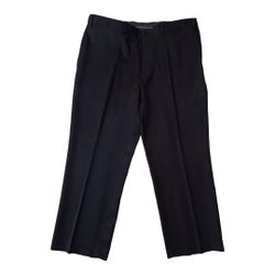 Men's BOTANY 500 Black Flat Dress Pants Size 40S 100% POLYESTER