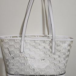 MK White Clear Medium tote