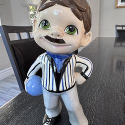 Vintage Ceramic Man Holding Bowling Ball