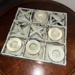 Chalk Painted Wooden Tic Tac Toe 