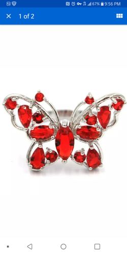 Gorgeous butterfly ring silver filled size 7