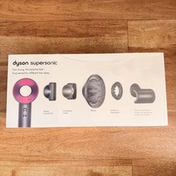 Dyson Supersonic Hair Dryer – Pink/Fuchsia with 5 Attachments (Brand New) FACTORY SEALED
