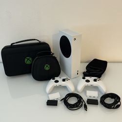 Xbox Series S 512GB White with 2 Official Xbox Series X/S Controllers White and Official Cases