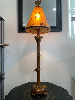 Hollywood Regency Chinoiserie Style Faux bamboo lamp