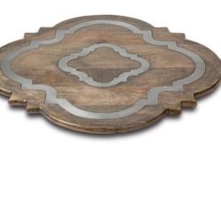 G G WOOD AND METAL LAZY SUSAN