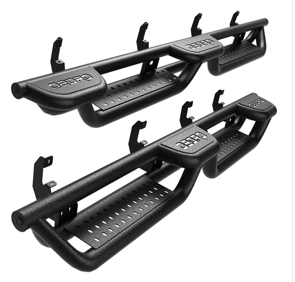 OEDRO Wheel To Wheel Running Boards Compatible With Chevy Silverado GMC Sierra 2019-2025 1500, 2020-2025 2500HD 3500HD Crew Cab, Bed Access Side Steps