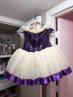 Super Gorgeous Dance Costume Adult XL purple white gold