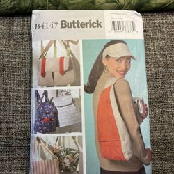 94-PTT Butterick 4147 Visor and Utility Bags One Size Uncut Sewing Pattern Craft