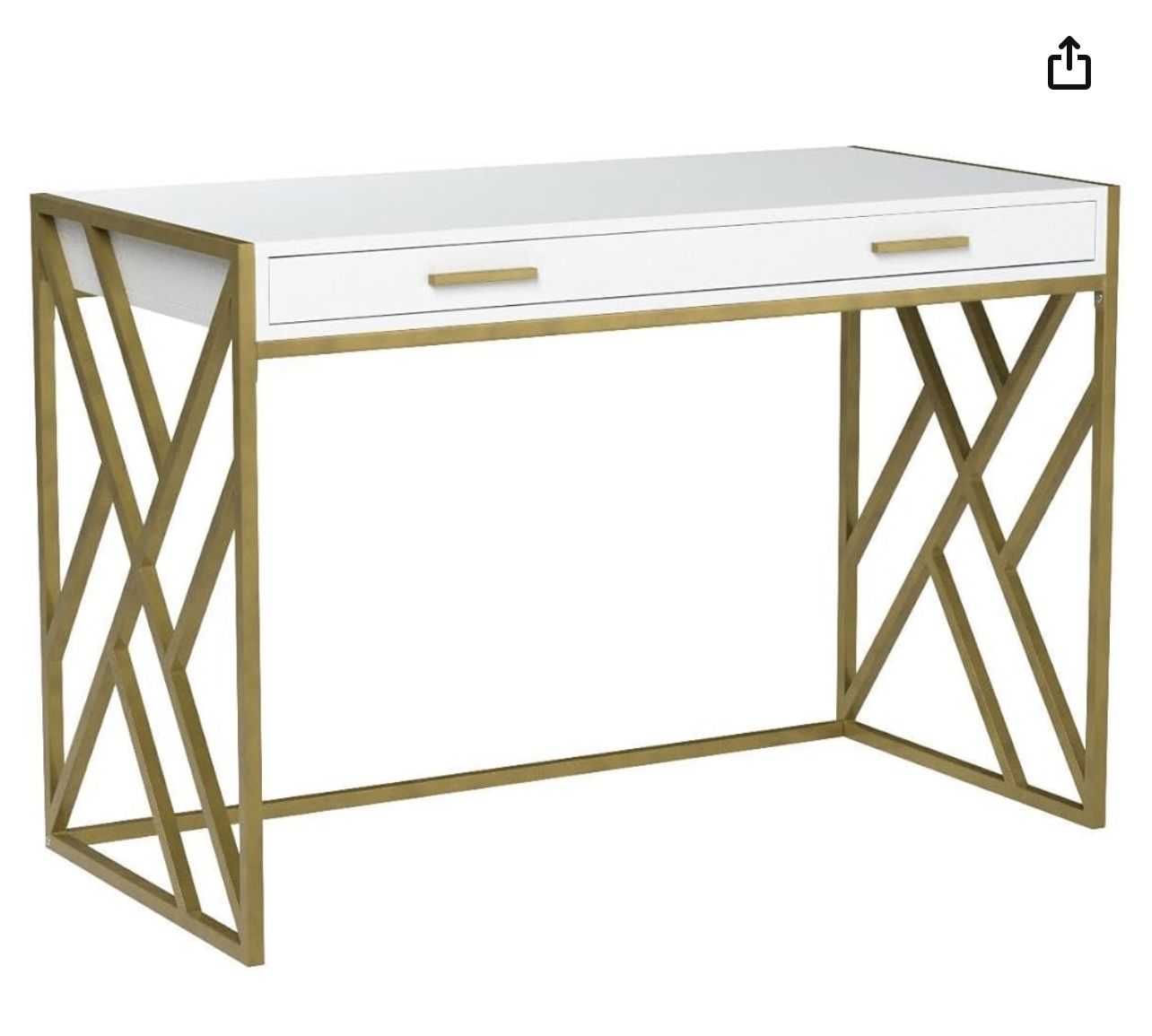 Modern White & Gold Desk $75