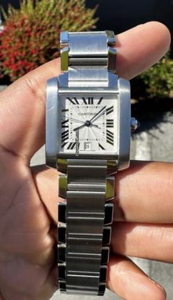 CARTIER TANK FRANÇAIS LARGE AUTOMATIC DATE STAINLESS STEEL *MINT CONDITION*