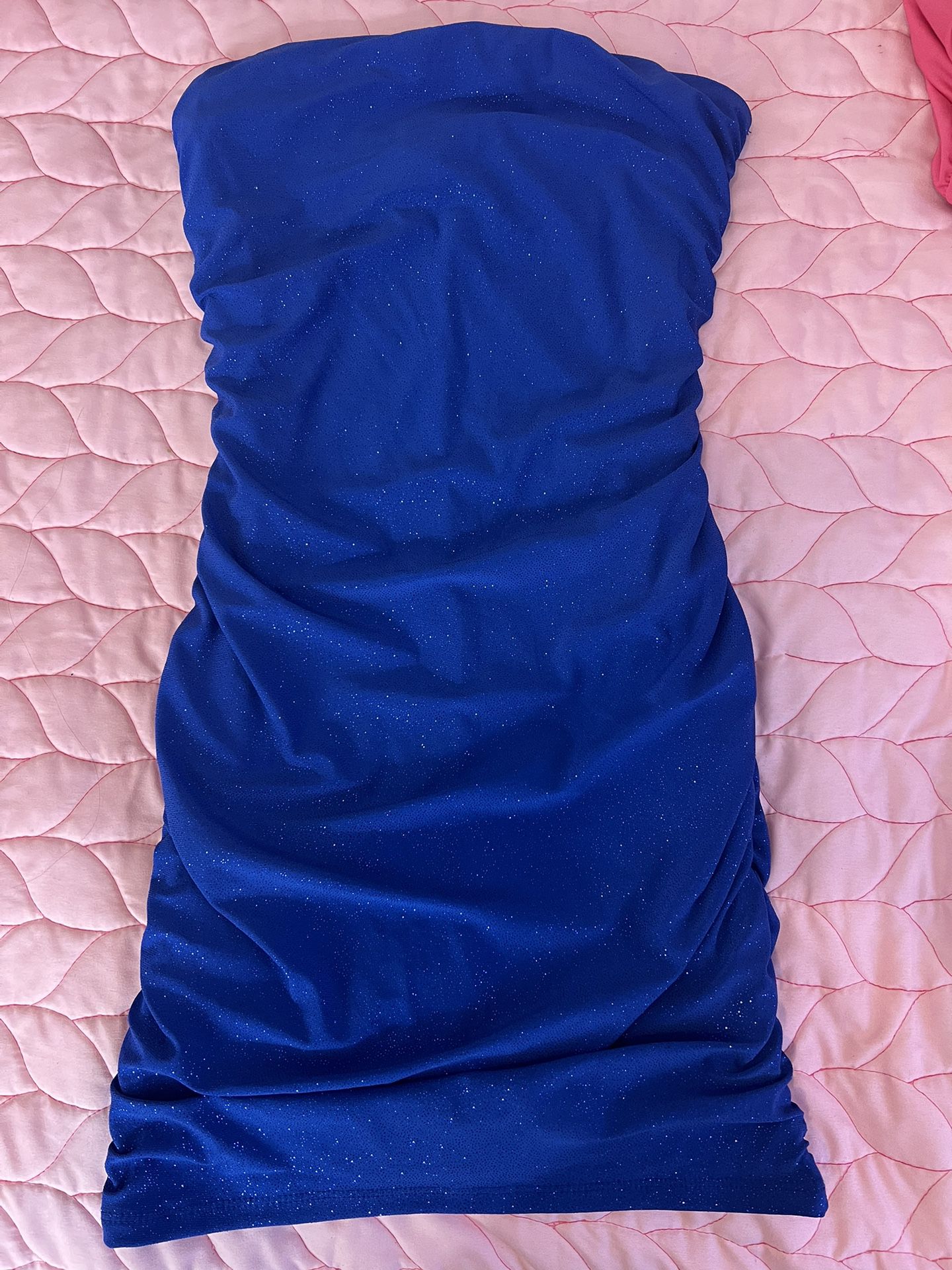 Royal Blue Glitter Tube Dress