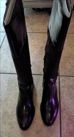 Hey hi brown leather and suede boots