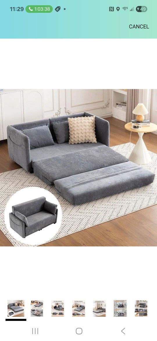 Full Size Pull Out Couch &memory Foam Topper