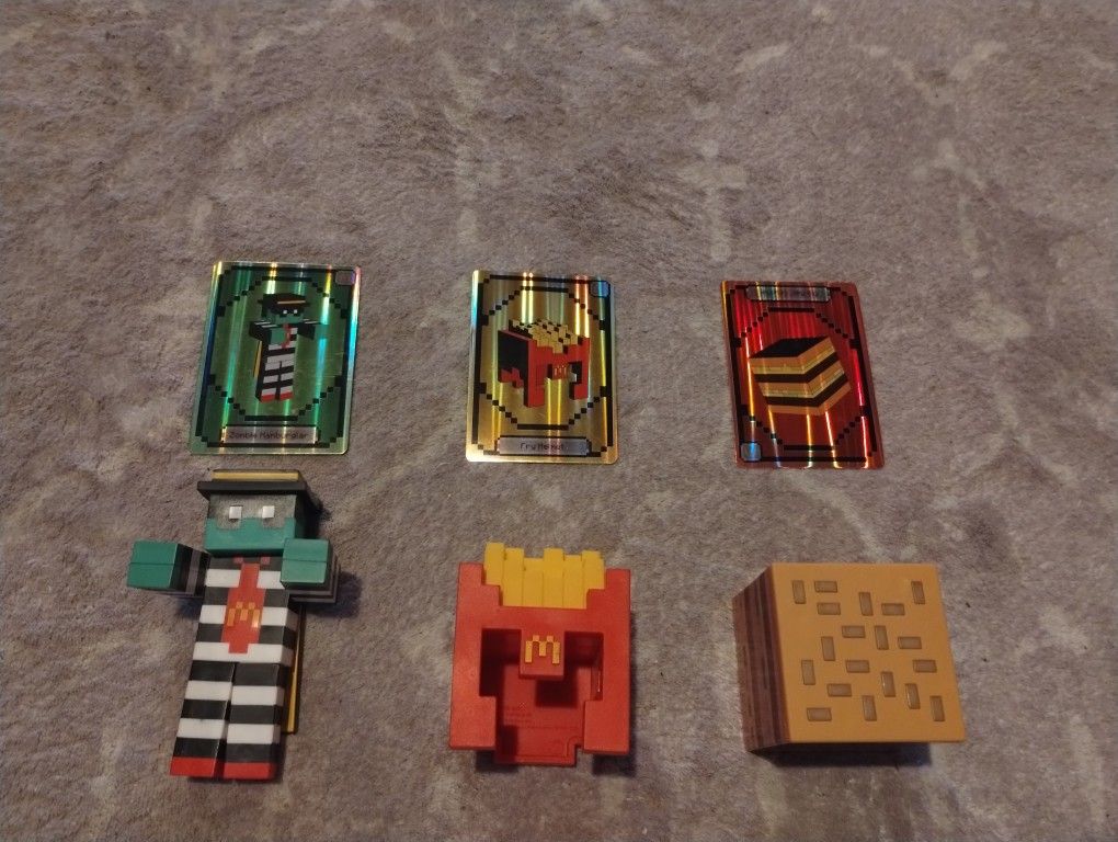 Minecraft McDonald's Collection - Zombie Hamburglar, Fry Helmet, Big Mac Crystal