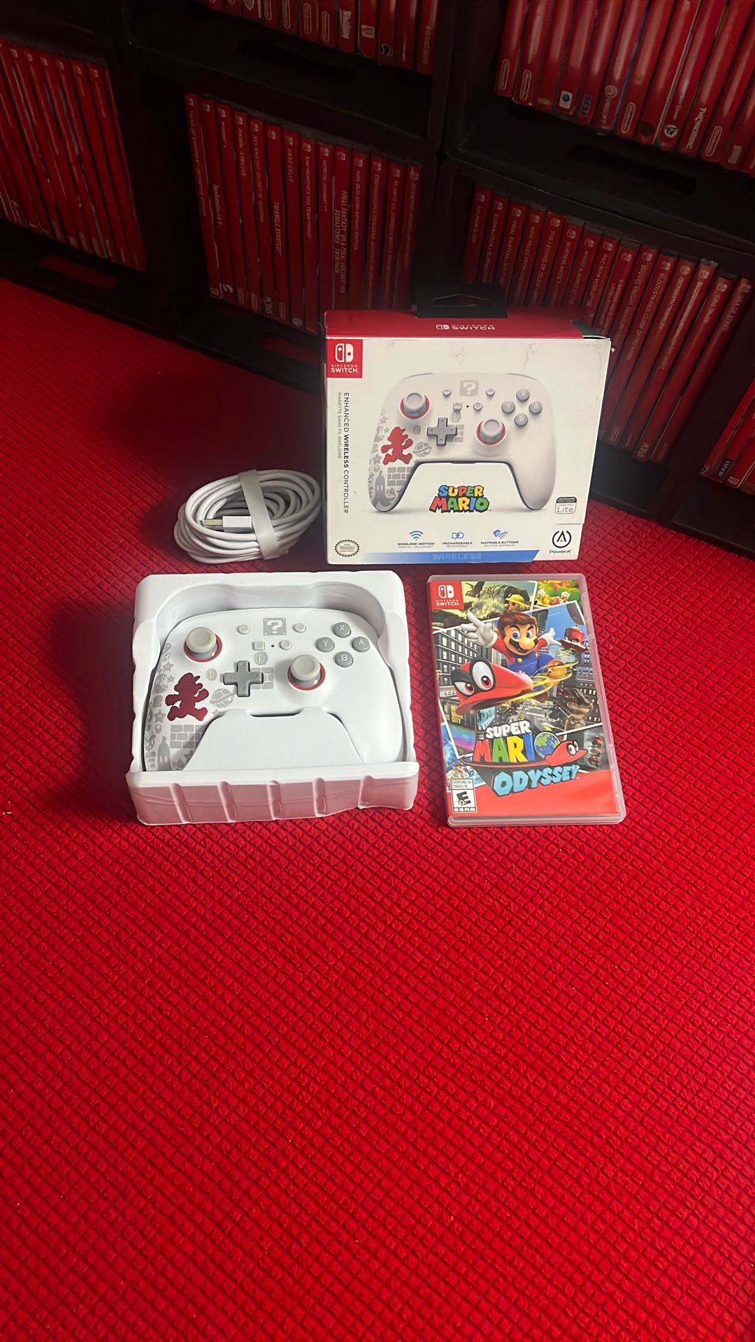 Nintendo Switch Games. Super Mario Odyssey. Mario Power A Pro Controller, Wireless 